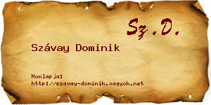 Szávay Dominik névjegykártya