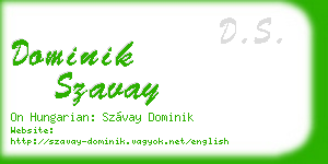 dominik szavay business card